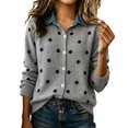 thumbnail image 2 of Endives Cardigan Sweaters for Women Denim Collar Button-Front Ribbed Knit Cardigan Sweater Long Sleeve Casual Fall Top S, 2 of 6