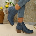 thumbnail image 5 of Mepaouo Womens Chelsea Boots Chunky Heel Platform Ankle Booties Leather Slip on Work Walking Shoes, 5 of 8