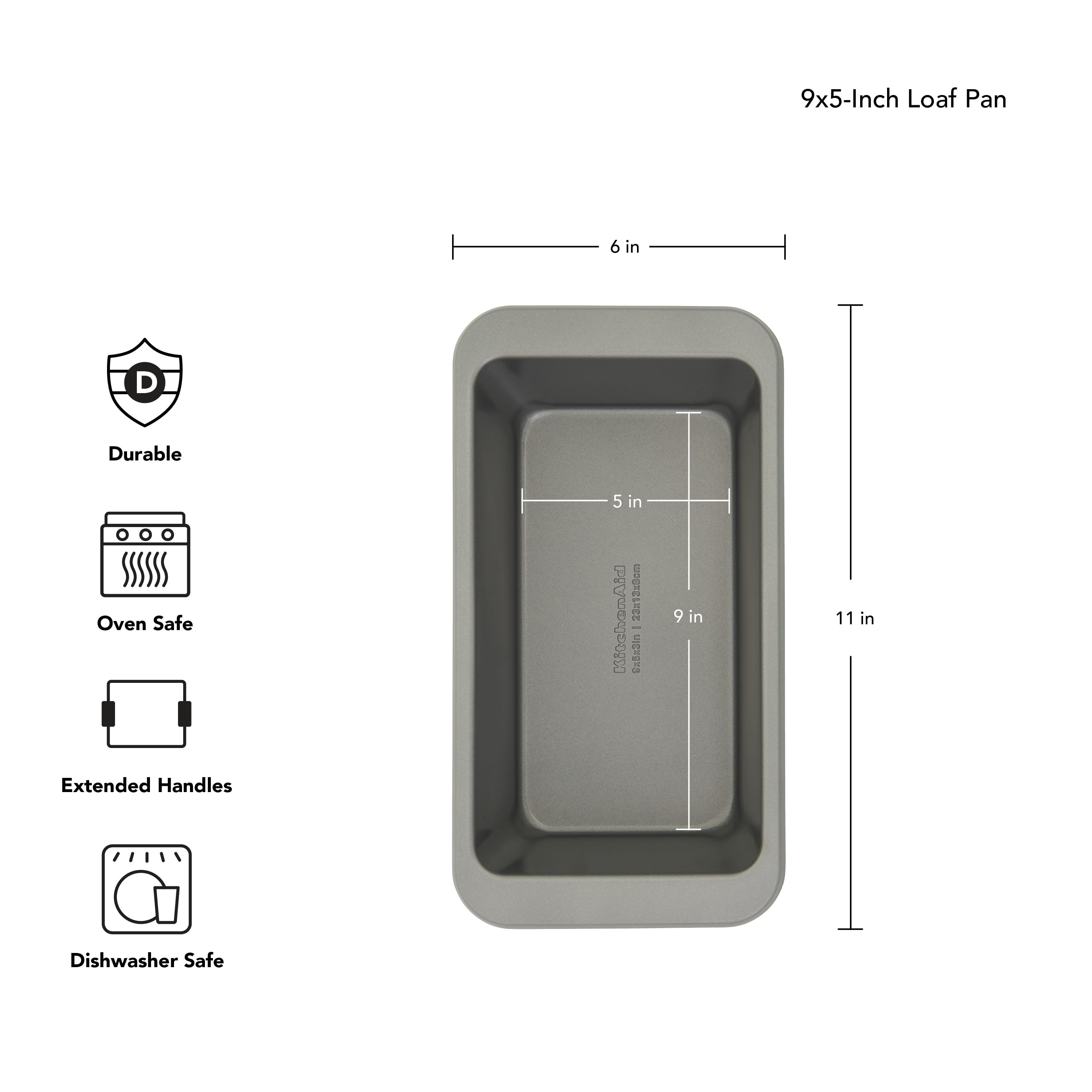 KitchenAid Nonstick Aluminized Steel Nonstick 9x5-inch Bread Loaf Pan, Contour Silver