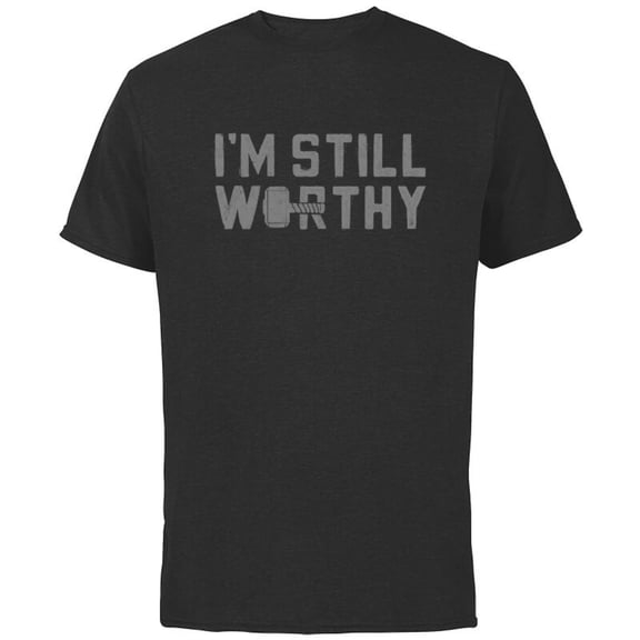 Marvel Avengers Endgame Thor I'm Still Worthy - Short Sleeve Cotton T-Shirt for Adults - Customized-Black