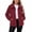 Red, variant on Women's Fuzzy Zip up Coat Fleece Winter Warm Loose Long Sleeve Jackets with Pockets for Cold Weather Casual Outerwear Red M