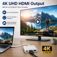 thumbnail image 3 of Adaptador USB-C a HDMI AKWOR 4K con PD de 100 W y hub USB 3.0, 3 of 7