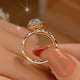 thumbnail image 3 of Anillo de moissanita de plata esterlina s925 con forma de corazón y forma de rosa con forma de flor, anillo redondo con seis garras para boda, 3 of 5