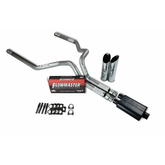 Dodge Ram 1500 Truck 19-25 3" Dual Exhaust Kits Flowmaster Super 44 Slash Tip