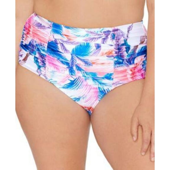 MSRP $48 Raisin High Waisted Floral Tummy Control Bikini Bottoms Size 14W