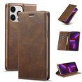 thumbnail image 1 of Allytech Case for Apple iPhone 13 Pro 6.1 inch,Shockproof Luxury Premium PU Leather Magnetic Closure Folio Flip Stand RFID Blocking ID Credit Card Holder Slots Phone Case Cover,Brown, 1 of 17
