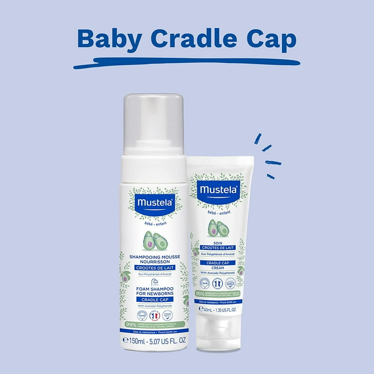 Mustela Foam Shampoo, 150ml, Gentle Baby Shampoo for Newborns