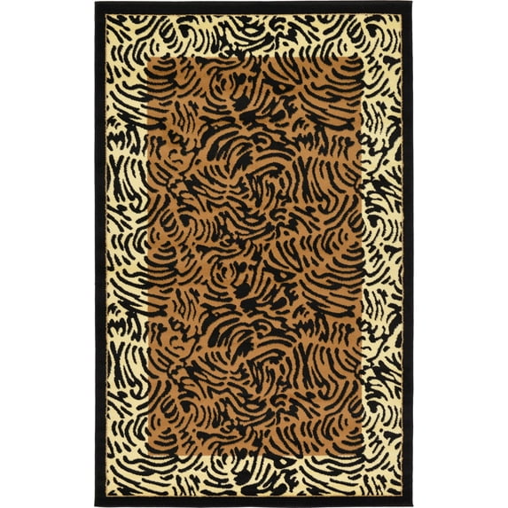 Unique Loom Big Cat Wildlife Modern Animal Print Area Rug or Runner