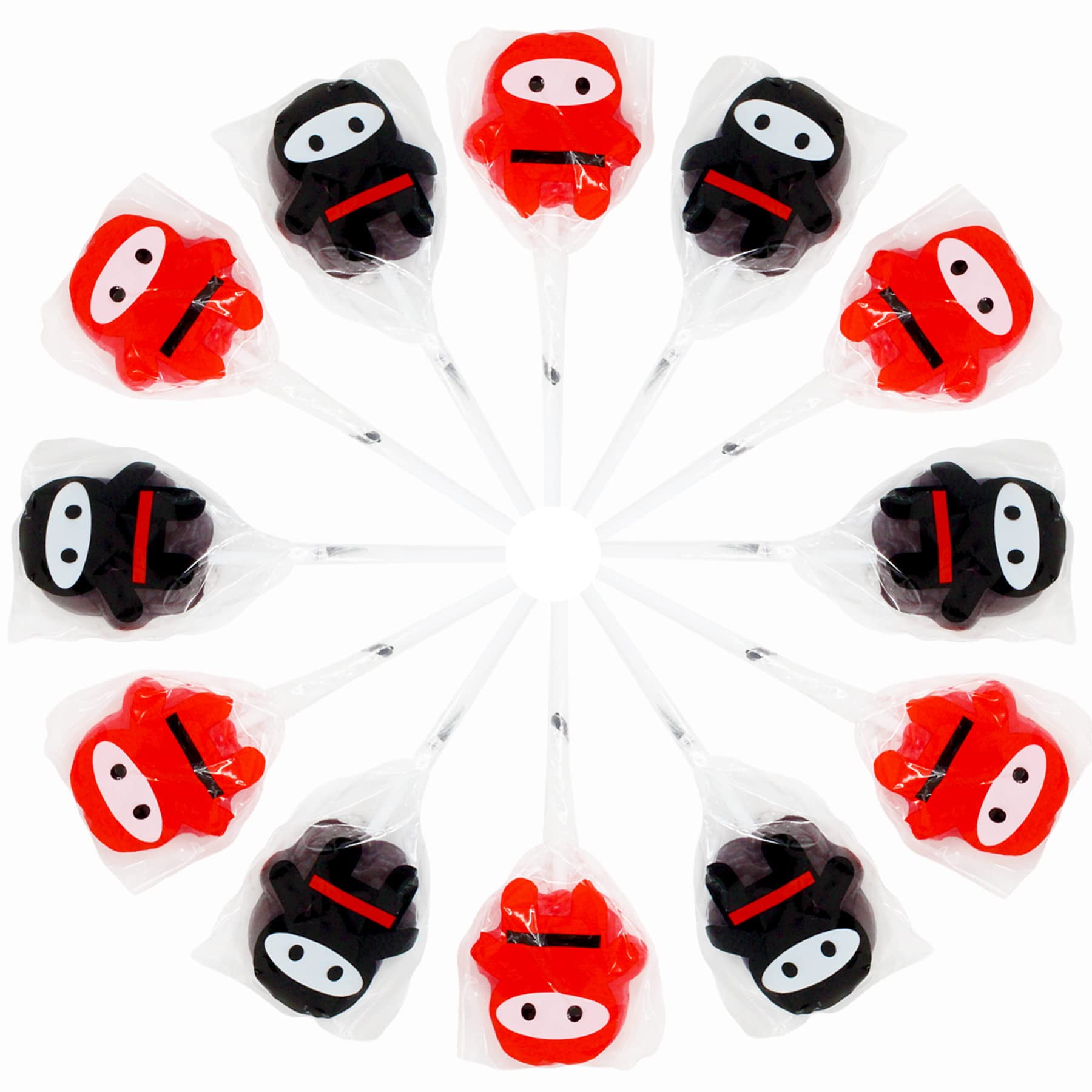 Martial Arts Ninja Lollipops Suckers 12 Cherry Flavored Lollipops