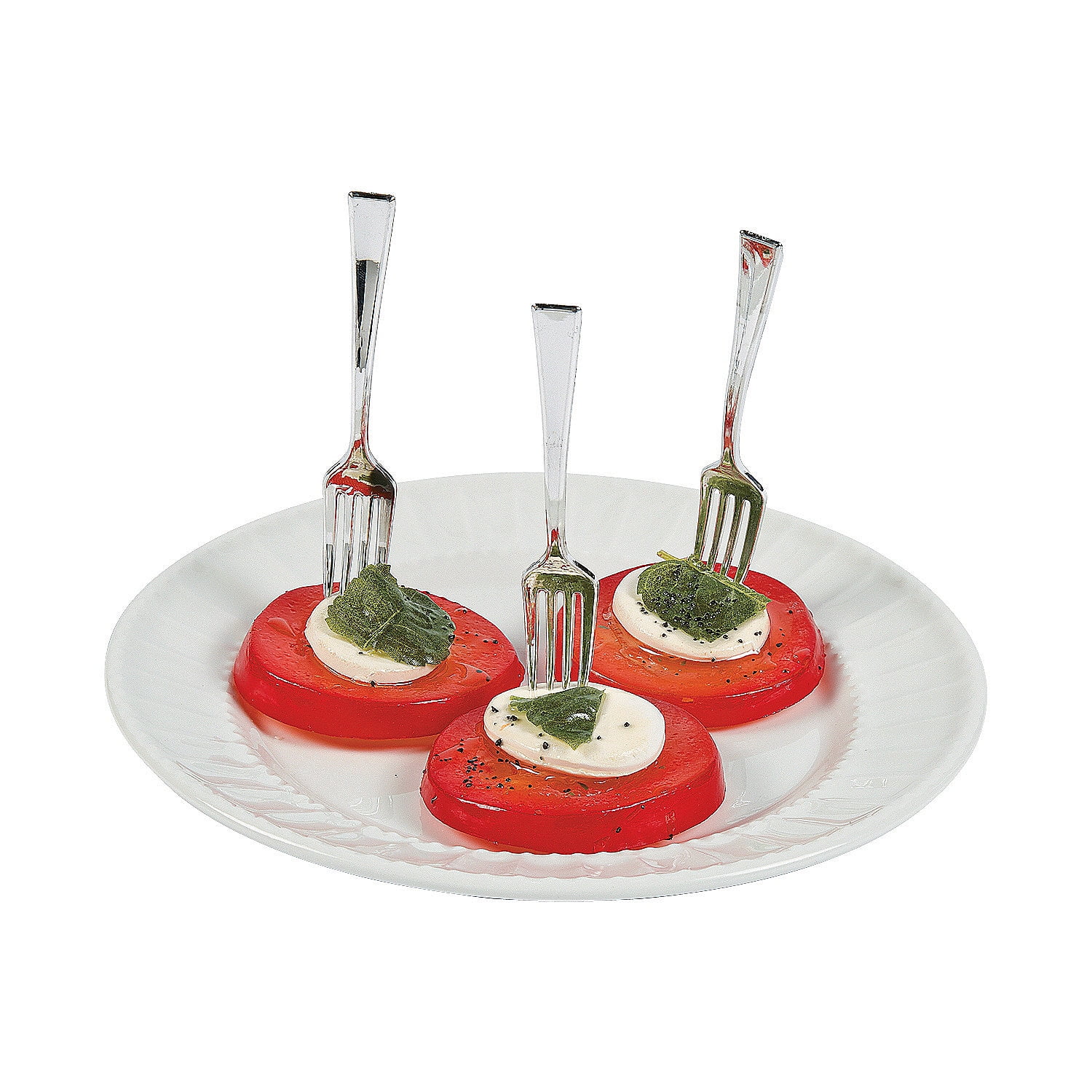 Mini Silver Plastic Appetizer Forks Party Supplies 50 Pieces