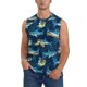 thumbnail image 1 of Balery Cartoon Surfer Sharks Camisetas sin mangas para hombre, absorbe la humedad y protege contra el mal olor.-Small, 1 of 7