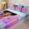 thumbnail image 3 of Castle Fairy Vibrant Rainbow Girl Zipper Full Size Comforter Sets with Fitted Sheet and 2 Pillowcases,Cartoon Butterfly Zipper Bedding Set,Multi Tone Pink Purple,4pcs, 3 of 6
