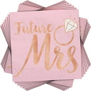 "Future Mrs." Blush Wedding Beverage Napkins, 5" x 5", 16 Ct.