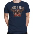 thumbnail image 2 of Smartprints Land of the Free Eagle Shield 1776 Men's T-Shirt Navy, Cotton, S, 2 of 4