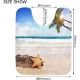 thumbnail image 5 of Dreamtimes Beach Palm Tree Starfish Seascape Bath Mat for Bathroom Shower U Shape Toilet Rugs Contour Carpet Set, Fluffy Absorbent & Machine Washable, 2 Piece, 5 of 6
