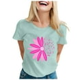 thumbnail image 1 of TSADFHJI Chandail à Col Rond pour Femmes T-Shirt Imprimé à Manches Courtes Col Rond Haut Blouse TG Vert Menthe, 1 of 5