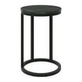 thumbnail image 3 of CorLiving Fort Worth Engineered Wood Round Top Indoor Side Table with C-Shaped Steel Base, Black Marbled, 3 of 5