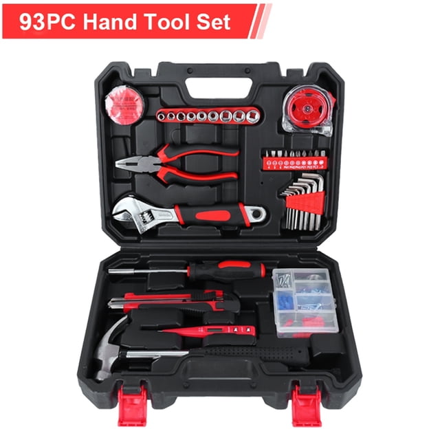 Ensemble d'Outils à Main Kit de Réparation Ménager Outils à Main pour Menuisier Électricien Boîte à Outils à Main Clé à Cliquet DIY Ensemble, Largement Compatible