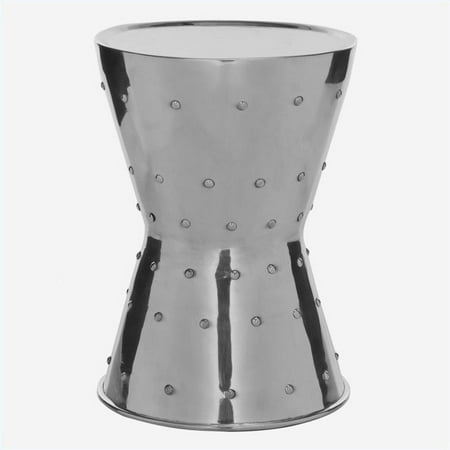 Safavieh Thorium Aluminum Rivet Stool in Silver