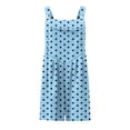 thumbnail image 2 of Overall Romper Shorts for Women with Pockets Adjustable Strap Summer Loose One Piece Short Bibs Jumpsuits (XL, Sky Blue|Polka Dots), 2 of 8