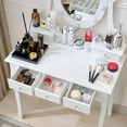 thumbnail image 4 of Makeup Vanity Desk and Stool Set, Vanity Mirror with Lights and Table Set, Small Vanity Table for Bedroom, 4 of 6
