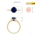 thumbnail image 5 of ANGARA Lab Grown 2.2 Ct Blue Sapphire Solitaire Engagement Ring for Women in 14K Yellow Gold (Size-8mm) | September Birthstone, Anniversary, Jewelry Gift for Women | Lab-Grown Blue Sapphire Ring, 5 of 8