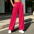 thumbnail image 2 of TFEOQRY Womens Straight Leg Sweatpants with Pockets Solid Color Elastic Waist Athletic Casual Pants, 2 of 8
