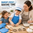 thumbnail image 6 of Rirool Kids Chef Set, 11-Piece Blue Polka Dot Cooking and Baking Pretend Play Kit with Apron, Hat, Oven Mitt, Pot Holder, Whisk, Wooden Tools and 4 Cookie Cutters for Boys and Girls Ages 3-6, 6 of 8