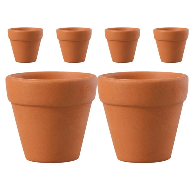 6 macetas pequeñas de terracota para manualidades, maceteros de flores de arcilla en miniatura, maceteros suculentos, macetas pequeñas para viveros, ideales para interiores y exteriores