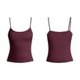 thumbnail image 2 of Yigetop Striped Tank Top Women Stripes Ladies Crop Tank Tops Outerwear Lingerie Female Camisole Tube Top Cute Tank Tops Wine 2XL, 2 of 3