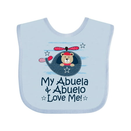 

Inktastic My Abuela and Abuelo Love Me Grandson Gift Baby Boy Bib