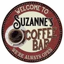 Suzanne's Coffee Bar Round Metal Sign Kitchen Room Wall Décor 200120041155