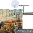 thumbnail image 5 of Rooster Farmhouse Curtain Valance for Kitchen Farm Animal Rustic Country Nature Scenery Window Valance for Living Room Bedroom, Kitchen Valance Rod Pocket Window Decor Curtain 54 by 18 in, 1 Panel, 5 of 6