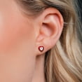 thumbnail image 4 of Gem Stone King 925 Sterling Silver White Moissanite Red Enamel Stud Earrings for Women Men (0.46 Cttw, Gemstone Birthstone, Heart Shape 4MM), 4 of 6