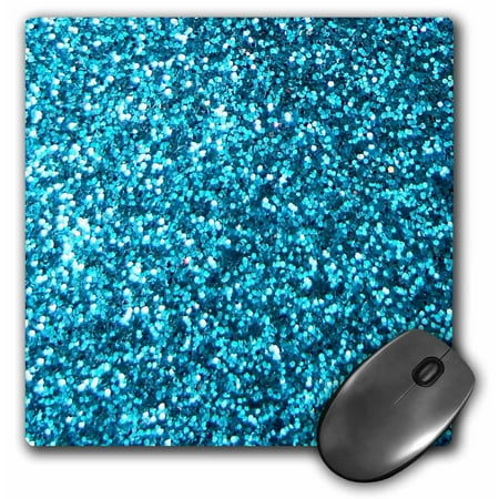 - 3dRose Blue Faux Glitter - photo of glittery texture - looks like sparkly bling sparkles but is matte, Mouse Pad, 8 by 8 inches