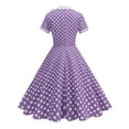 thumbnail image 4 of Elara Women's Vintage Polka Dot Swing Dress Short Sleeve Bow Neck Flared A-Line 50s Retro Party Dresses for Prom Wedding, 4 of 4