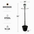 thumbnail image 3 of Sun-Ray Kenwick 7 Foot Single Head Solar Lamp Post & Planter, Bronze, 3 of 7