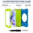 thumbnail image 3 of Dteck iPad Mini 4 / Mini 5 2019 Case Shockproof With Shoulder Strap 360 Degree Kickstand Three Layer Silicone Cover for iPad Mini 5th/4th Gen 7.9", Blue+Grass Green, 3 of 9