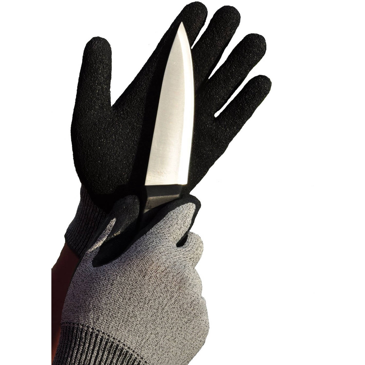 G & F CUTShield Slash-Resistant Gloves, CE Approved, Rubber Coated, Gray, Size Large, 1 Pair Pack