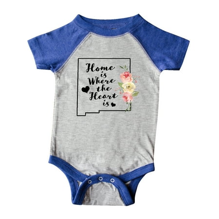 

Inktastic New Mexico Home is Where the Heart is with Watercolor Floral Gift Baby Boy or Baby Girl Bodysuit