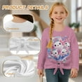thumbnail image 6 of Xixirimido Cute Axolotls Bubble Pink Printed Girls Casual Tunic Tops Knot Front Long Sleeve Loose Soft Blouse T-Shirt Cute Graphic Girls Shirts, Size 5-6, 6 of 7
