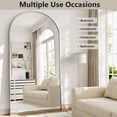 57 Inch Arched Full Length Wall Mounted Floor Mirror with Aluminum ...