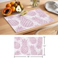 thumbnail image 6 of Pink Pineapple Placemats Set of 2 Summer Botanical Tropical Fruits Place Mats Indoor Wipeable Table Mats Washable Cloth Dining Table Placemats for Kitchen Holiday Party Home Decor 13x19 Inch, 6 of 9
