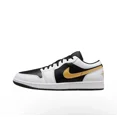 thumbnail image 3 of N I-K-E A i r-Jor-dan 1 Low Shoes White Metallic Gold Black 553558-172 Men's Sizes NEW, 3 of 6