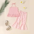 thumbnail image 2 of Futezty Girls Summer Outfits, 4th of July Baby Girl Outfits Girl Clothes Rib Knit Romper Daisy Print Shorts Headband Baby Summer Clothes, 2 of 3