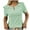 Green, variant on Timegard Womens Tops Round Neck Ruched Short Sleeve Hollow out Comfy Knit Tee Shirts Casual Solid Color