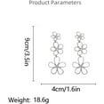 thumbnail image 6 of Triple Flower Dangle Earrings for Women Sterling Silver Post Cubic Zirconia Earrings Floral Tassel Drop Studs Dainty Fashion Ear Jewelry, 6 of 6
