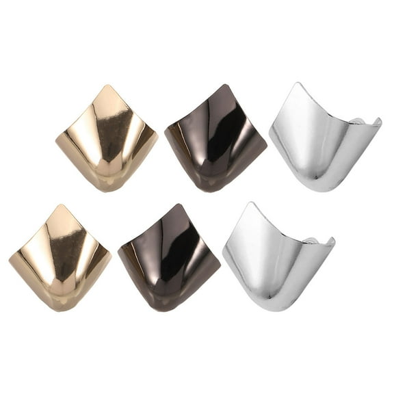 KAKOWELY 6 Pieces Shoe Tip Covers Metal Heel Cap Protectors for High Heels Gold Silver Gunmetal 3.00X2.30X2.00in