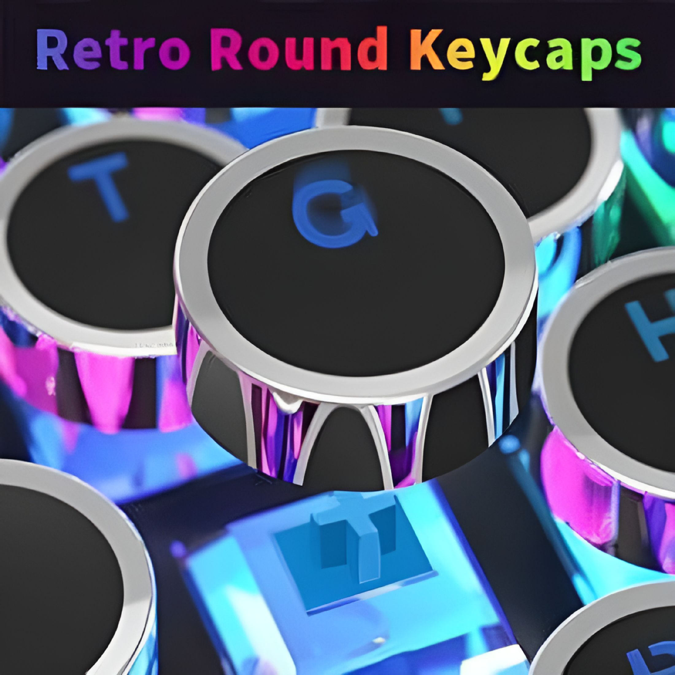 GJX Mechanical Gaming Keyboard Typewriter Style with RGB LED Rainbow Backlit Blue Switch Retro Steampunk Round Keycaps for Windows Gaming PC (87 Keys), Elegant Black