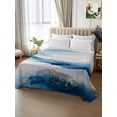 thumbnail image 2 of Blue Yellow California King Size Flat Sheet, Wrinkleproof & Fadeproof Cooling Flat Bed Sheet Only, Modern Ombre Abstract Oil Painting Breathable Soft Bedding Top Sheets 108 x 98 Inches, 2 of 8